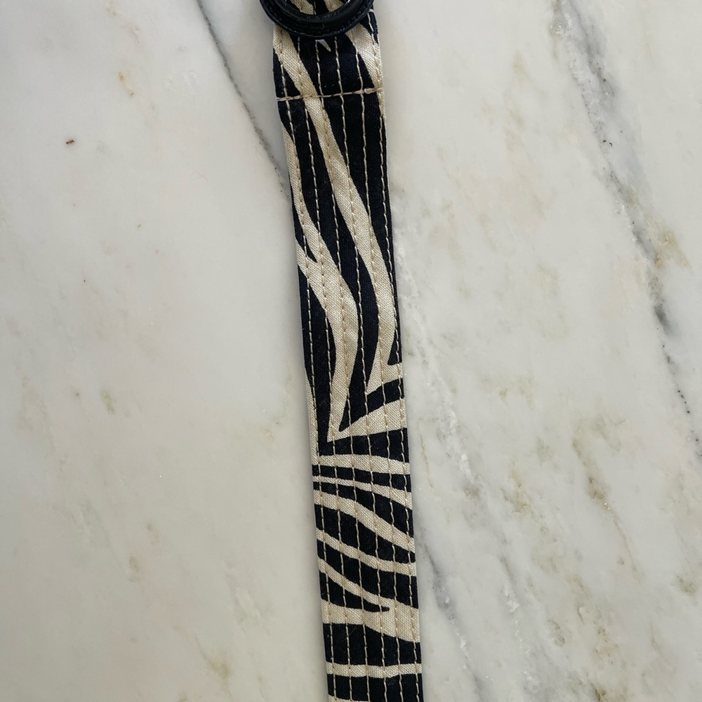 J Crew  Zebra Print Linen D-Ring Belt, Like New, 44" - Picture 5 of 6